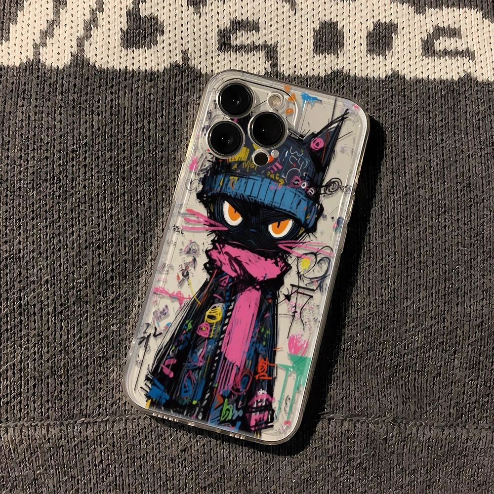 Oil Painting Little Black Cat