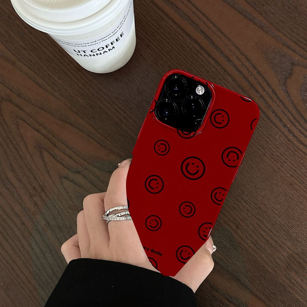 Wine Red Smiley Face