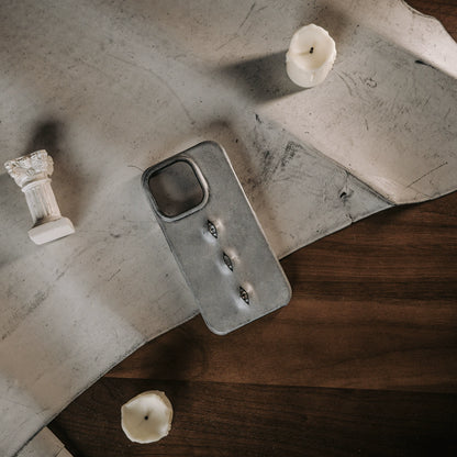 (Half-covered)Distressed genuine leather eyes