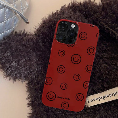 Wine Red Smiley Face