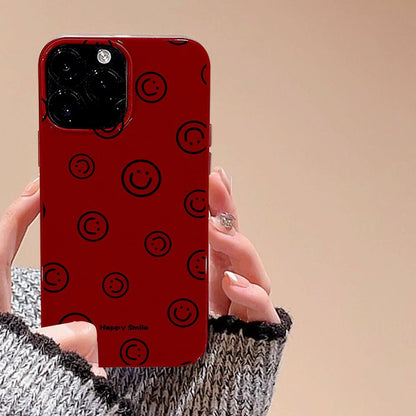 Wine Red Smiley Face