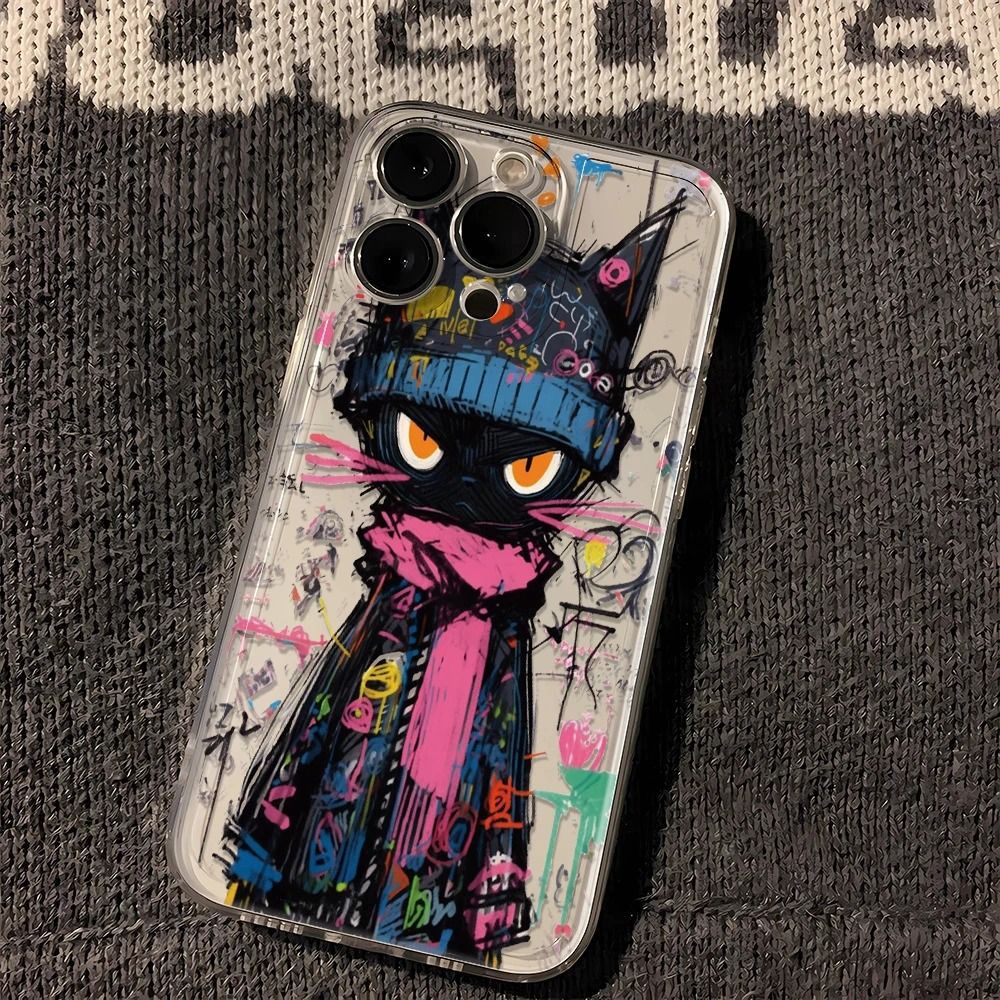 Oil Painting Little Black Cat