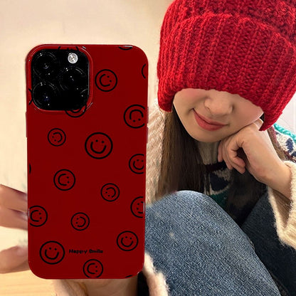 Wine Red Smiley Face