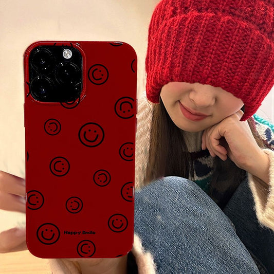 Wine Red Smiley Face