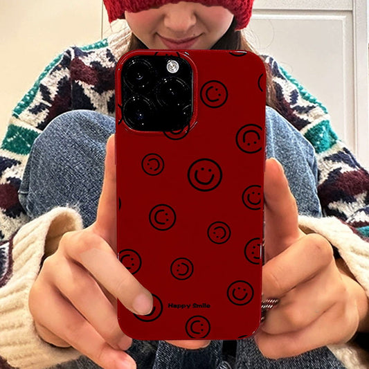 Wine Red Smiley Face