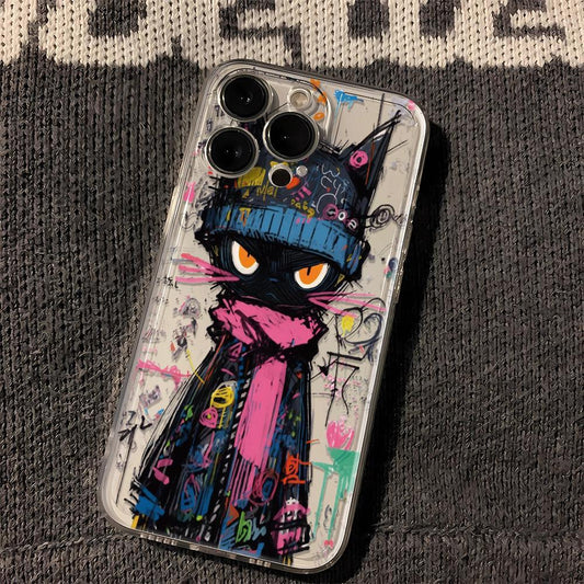 Oil Painting Little Black Cat