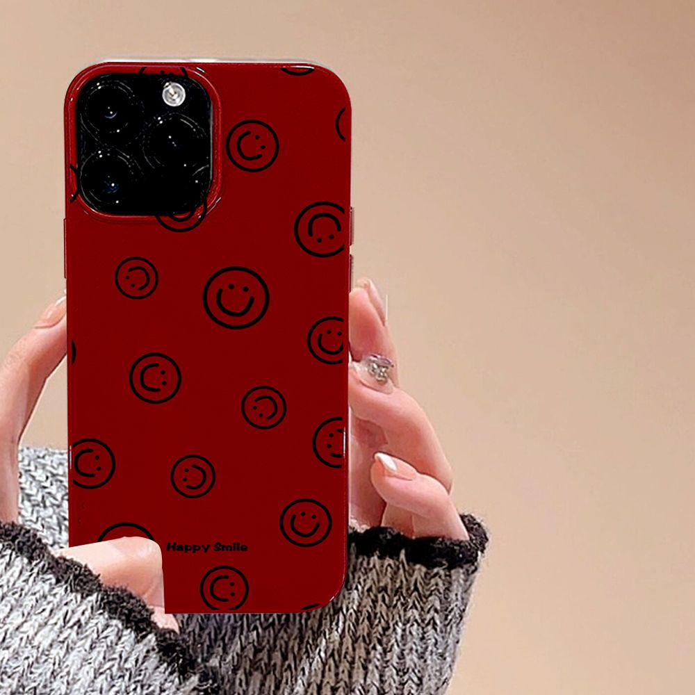 Wine Red Smiley Face